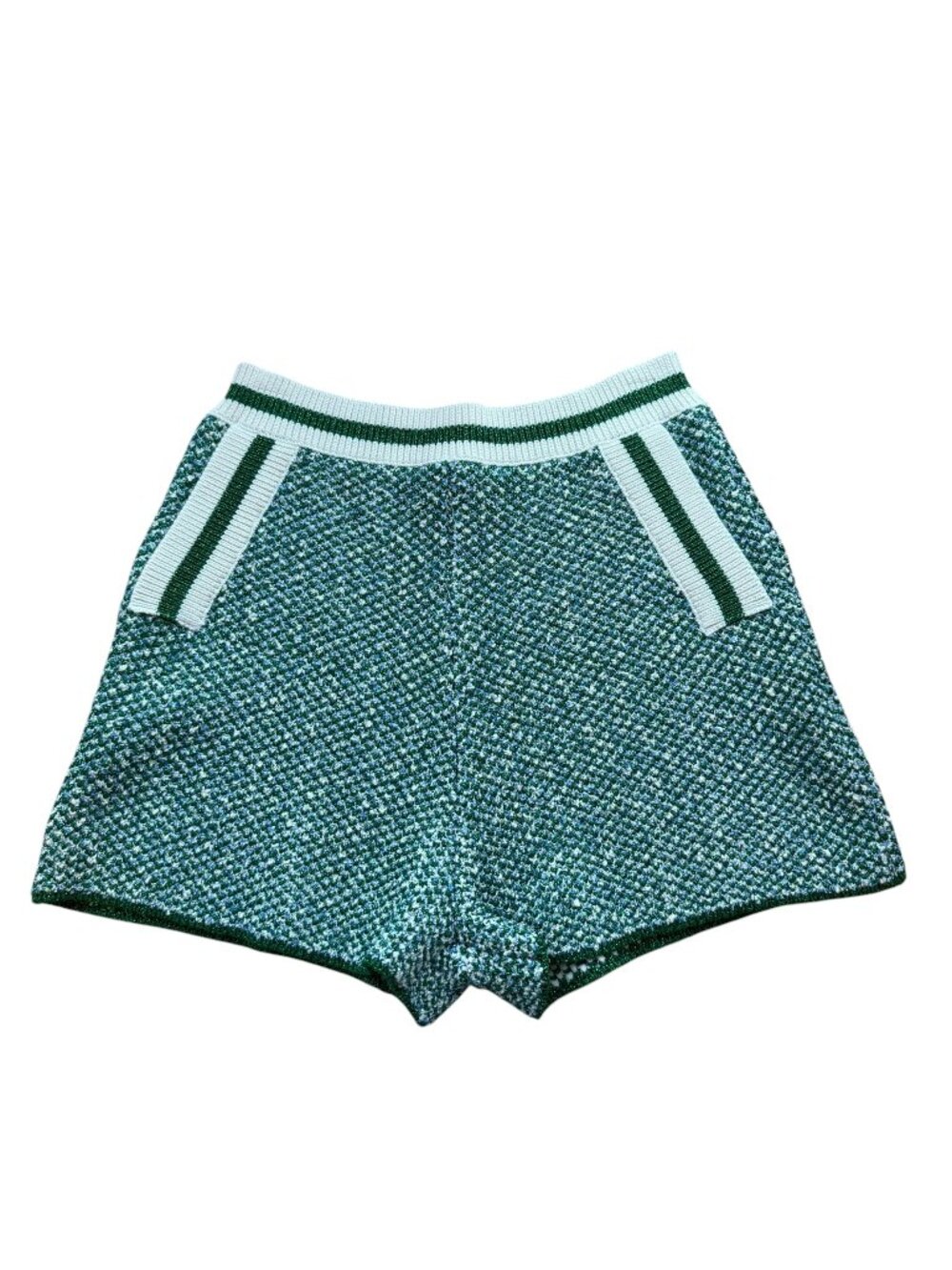Maje Maitresse Metallic Thread Knit Shorts